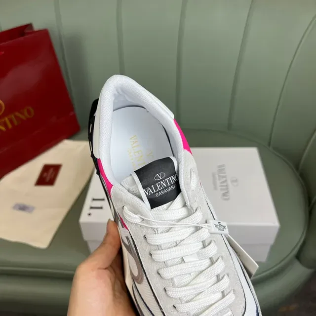 Valentino VLTN Runner 白色粉色海军生活方式运动鞋 3