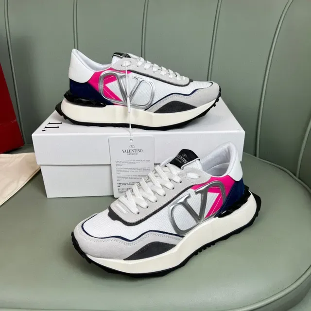 Valentino VLTN Runner 白色粉色海军生活方式运动鞋 7