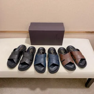 Valentino VLTN Slide Black Navy Brown sandalias
