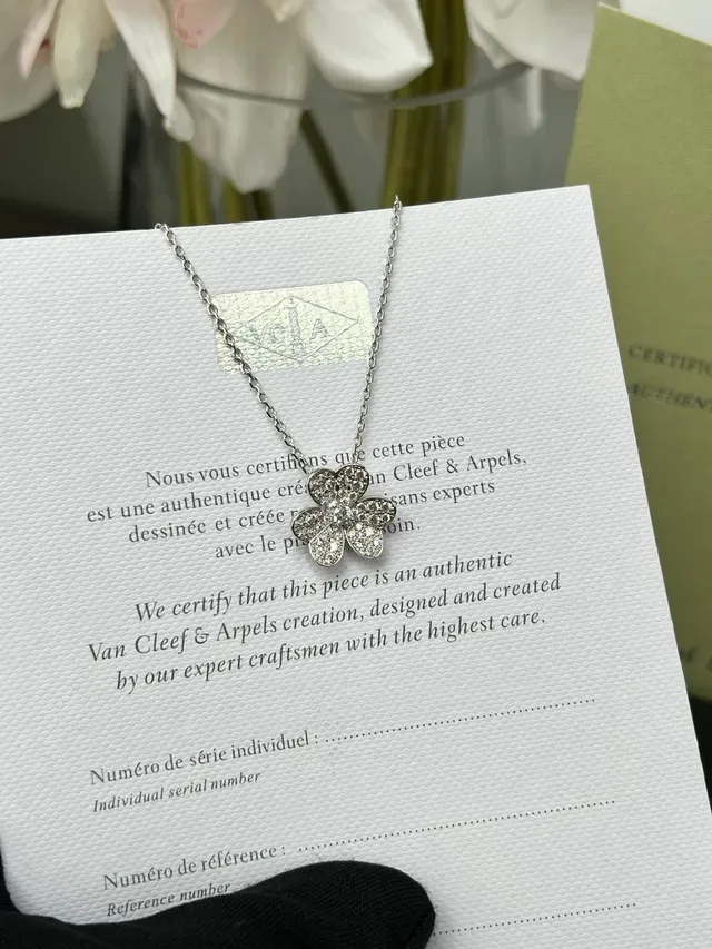 Van Cleef & Arpels Alhambra Clover Pavé Diamond Necklace 4