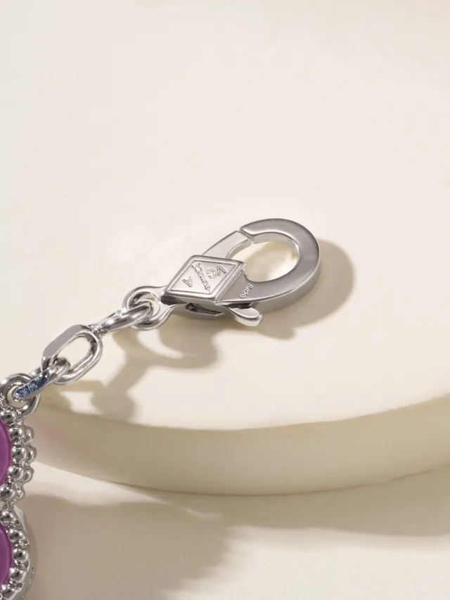 Van Cleef & Arpels Alhambra Cinq Motifs Bracelet Or Blanc et Violet 2