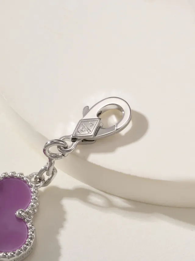 Van Cleef & Arpels Alhambra Cinq Motifs Bracelet Or Blanc et Violet 3
