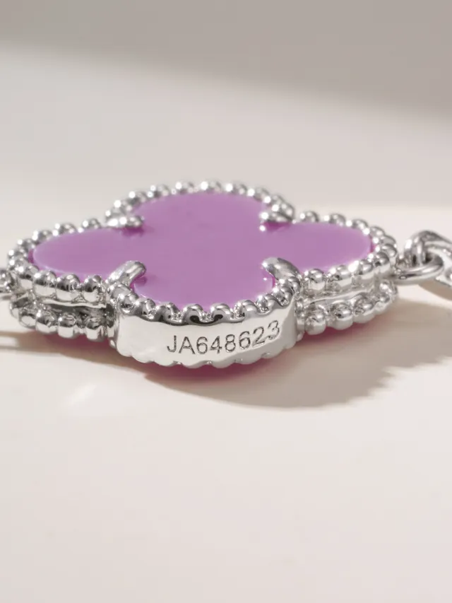 Van Cleef & Arpels Alhambra Cinq Motifs Bracelet Or Blanc et Violet 4