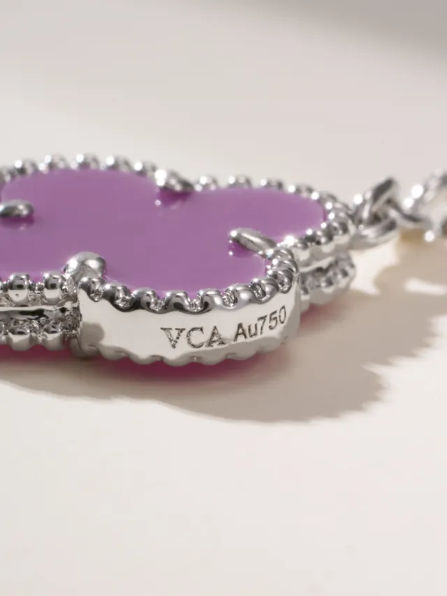 Van Cleef & Arpels Alhambra Cinq Motifs Bracelet Or Blanc et Violet 5