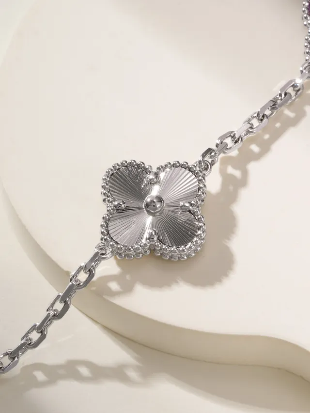 Van Cleef & Arpels Alhambra Cinq Motifs Bracelet Or Blanc et Violet 6