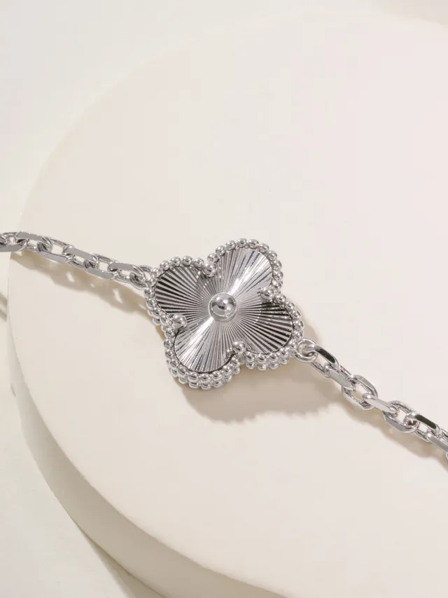 Van Cleef & Arpels Alhambra Cinq Motifs Bracelet Or Blanc et Violet 7