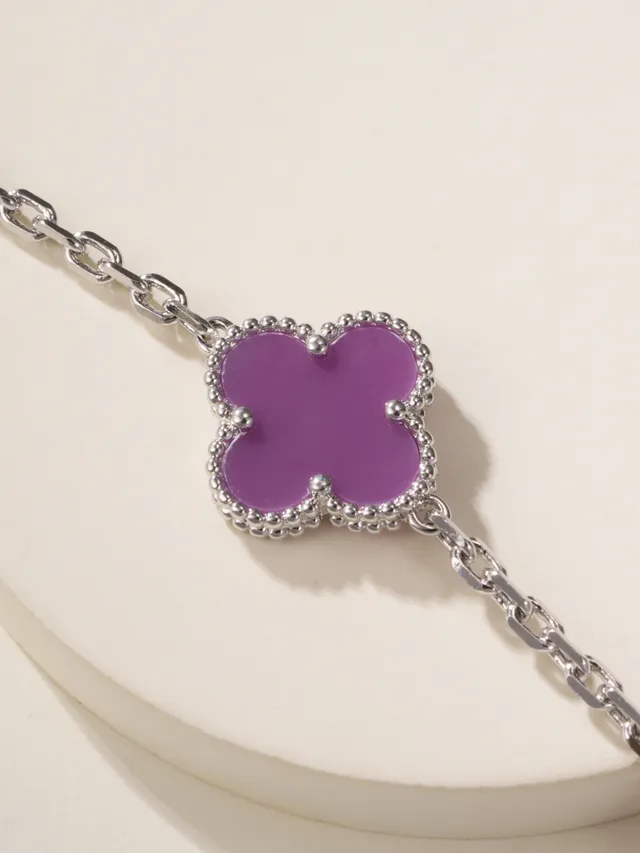 Van Cleef & Arpels Alhambra Cinq Motifs Bracelet Or Blanc et Violet 8