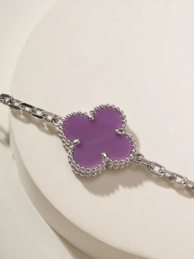 Van Cleef & Arpels Alhambra Cinq Motifs Bracelet Or Blanc et Violet 9