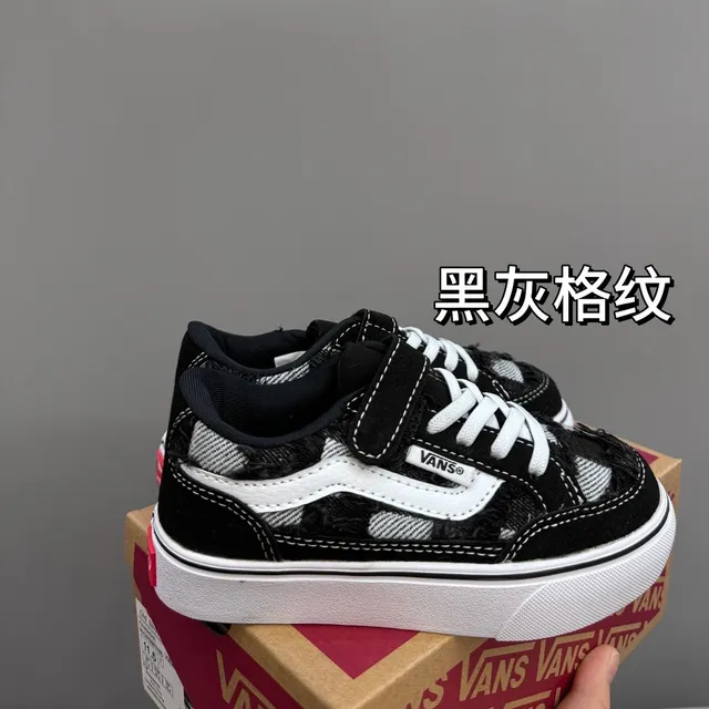 Vans Era Kids Black and White Checkerboard Skateboard Shoes 3