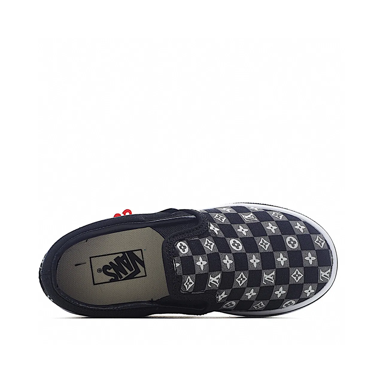 Vans Slip-On Navy Checkerboard Daisy Patchwork Canvas Shoes 11