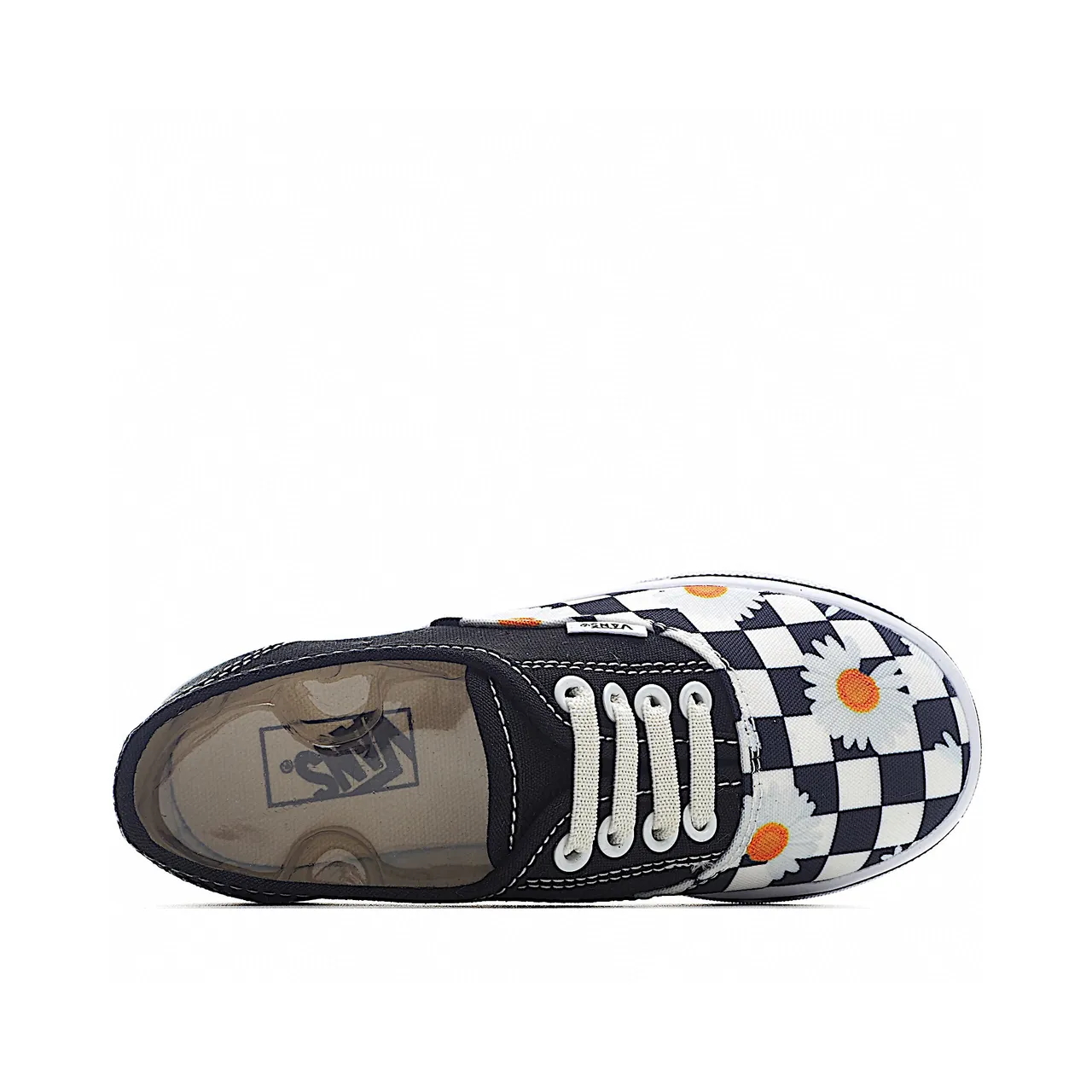 Vans Slip-On Navy Checkerboard Daisy Patchwork Canvas Shoes 19