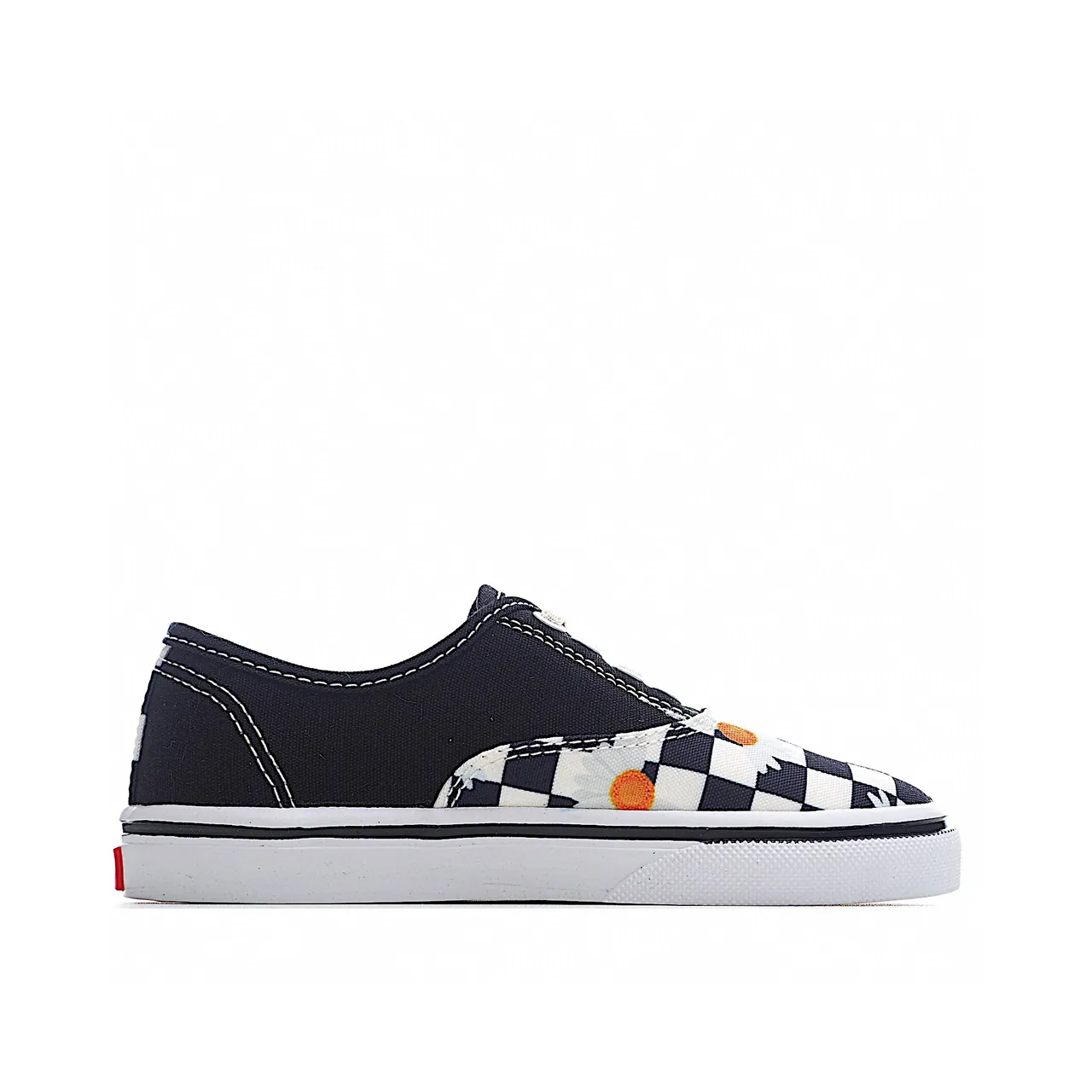 Vans Slip-On Navy Checkerboard Daisy Patchwork Canvas Shoes 20