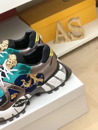Versace Chain Reaction Baroque Print Lion Head Chunky Sneakers 3