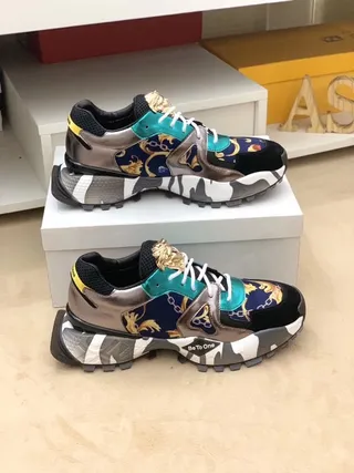 Versace Chain Reaction Baroque Print Lion Head Chunky Sneakers 4