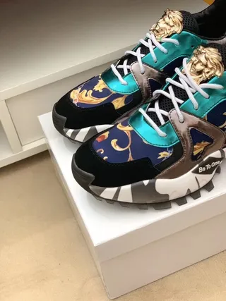 Versace Chain Reaction Baroque Print Lion Head Chunky Sneakers 8