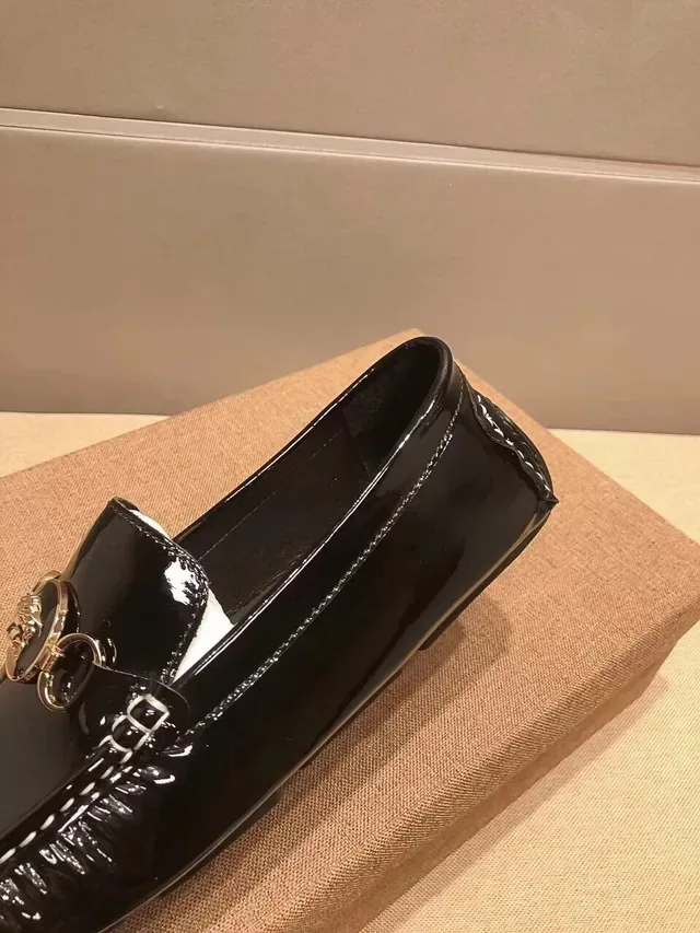Versace Chain Reaction Glossy Black Medusa Horsebit Loafers 3