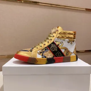Versace Chain Reaction সোনালী Medusa Baroque Print লাইফস্টাইল স্নিকার