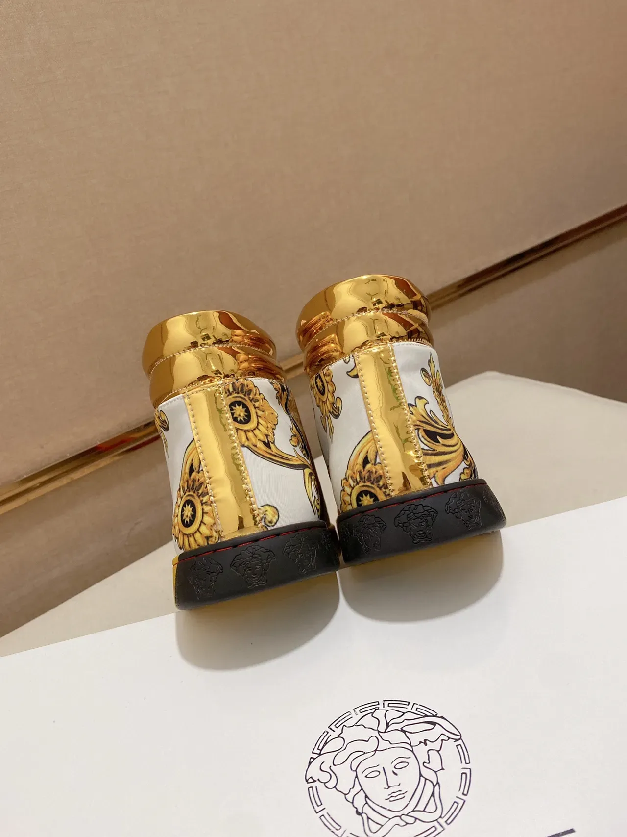 Versace Chain Reaction সোনালী Medusa Baroque Print লাইফস্টাইল স্নিকার 3