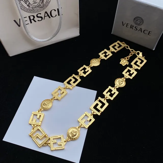 Versace Greca Odissea सोने के टोन ग्रीक की मेड्यूसा नेकलस 2