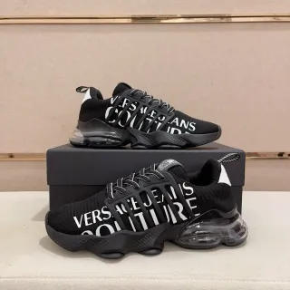 Versace Jeans Couture Tênis Lifestyle Pretos de Tricô