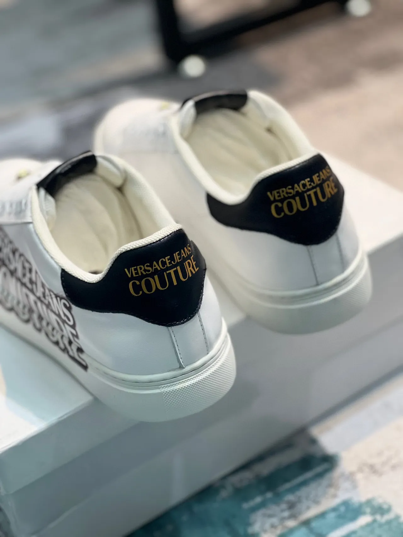 Versace Jeans Couture White Leather Logo Print Lifestyle Sneakers 2