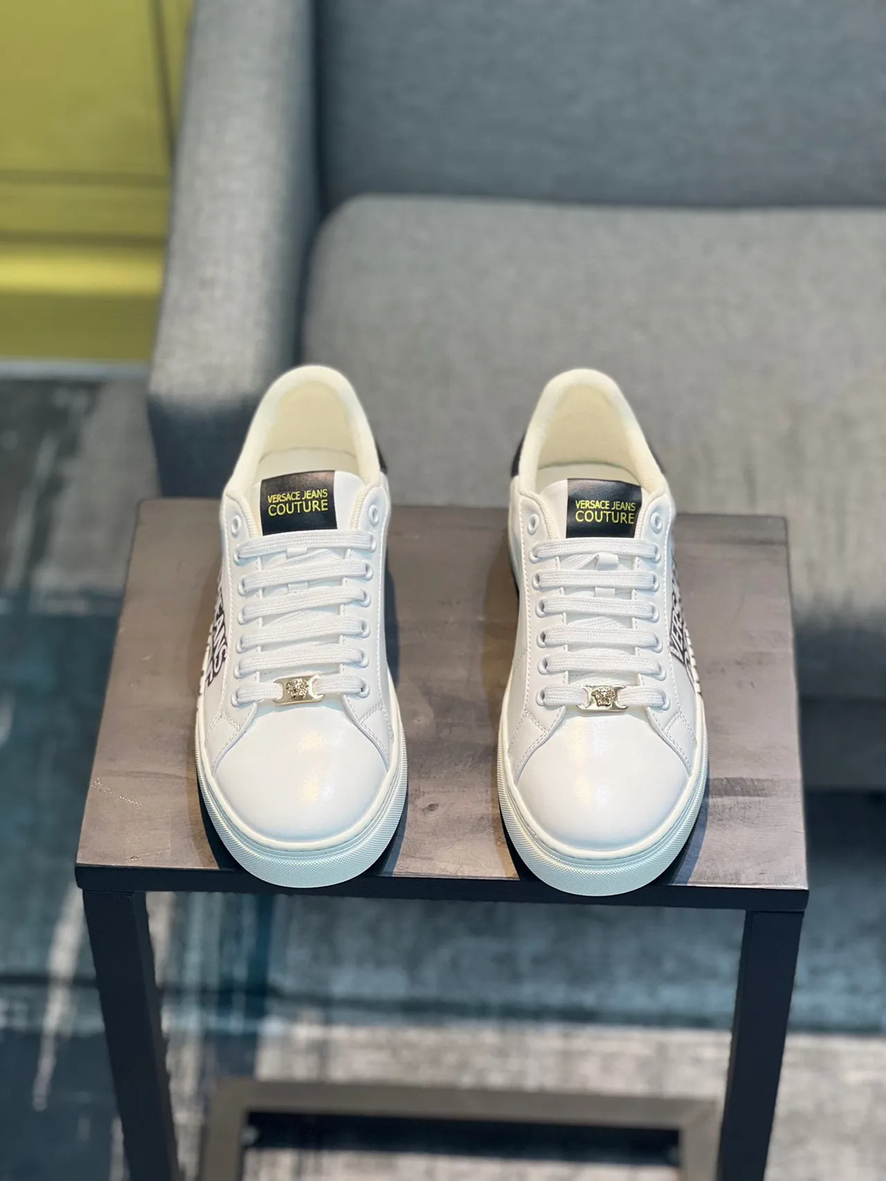 Versace Jeans Couture White Leather Logo Print Lifestyle Sneakers 6