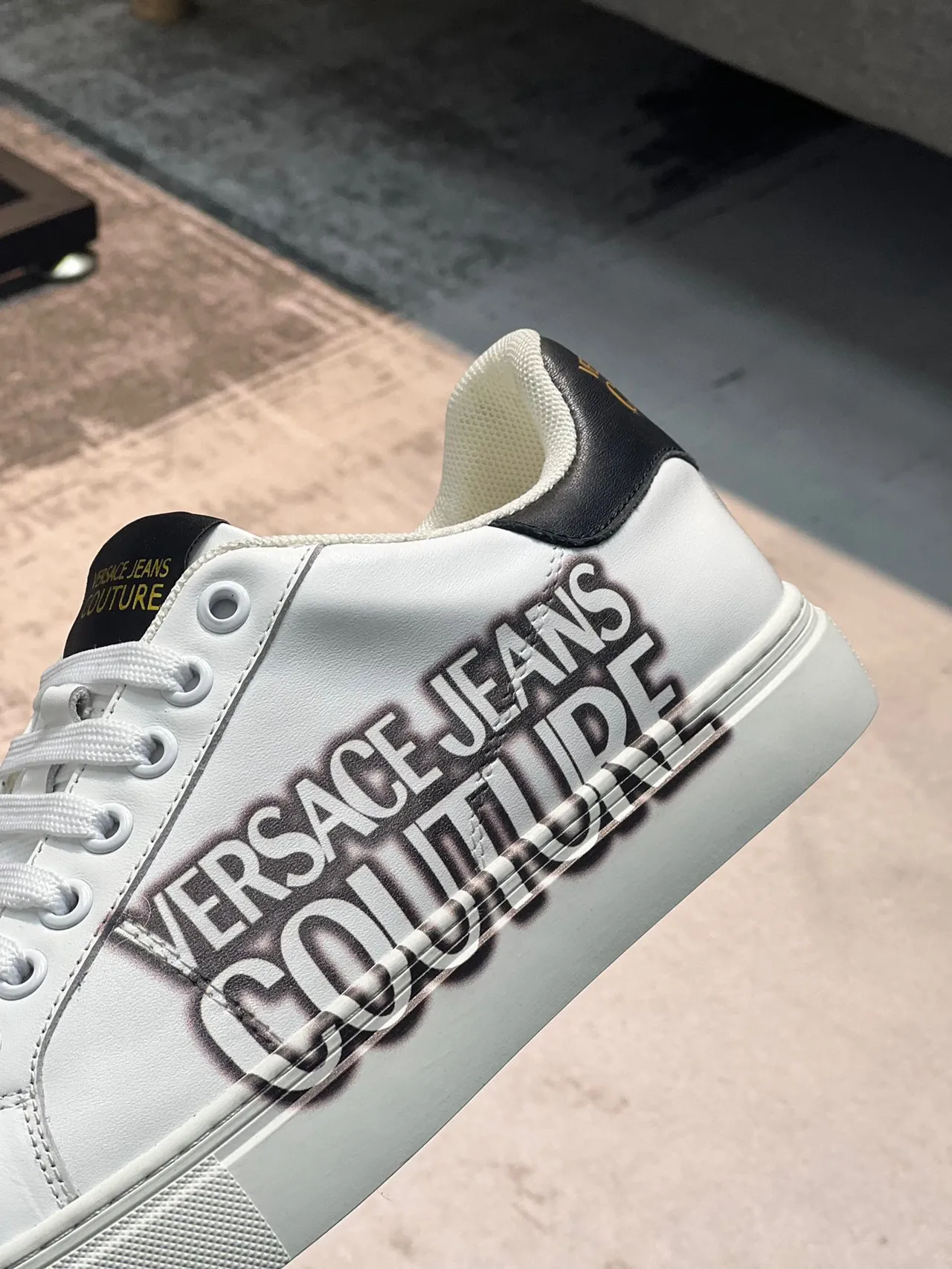 Versace Jeans Couture White Leather Logo Print Lifestyle Sneakers 7