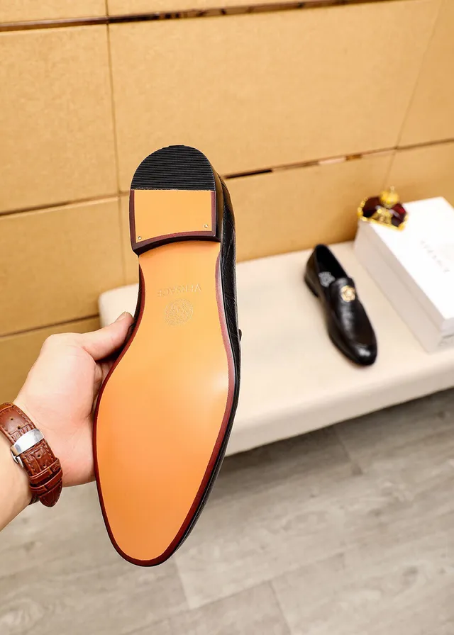 Versace Medusa Loafer Black Croc-Embossed Leather Loafers 2