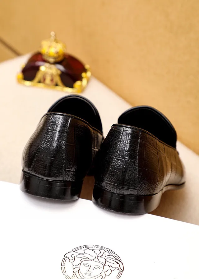 Versace Medusa Loafer Black Croc-Embossed Leather Loafers 3