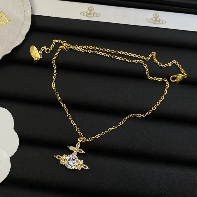 Vivienne Westwood Classic Orb Collier pendentif chaîne transparente or 3