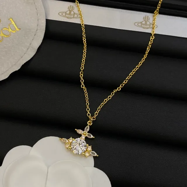 Vivienne Westwood Classic Orb Collier pendentif chaîne transparente or 5