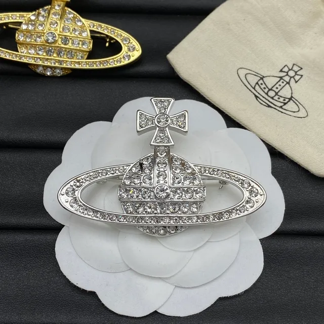 Vivienne Westwood Orb Brooch Crystal-Pavé Plata y Oro en Tonos Broches 4