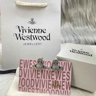 Vivienne Westwood أقراط أورب فضي وردي نمط Pavé كريستال تطريز