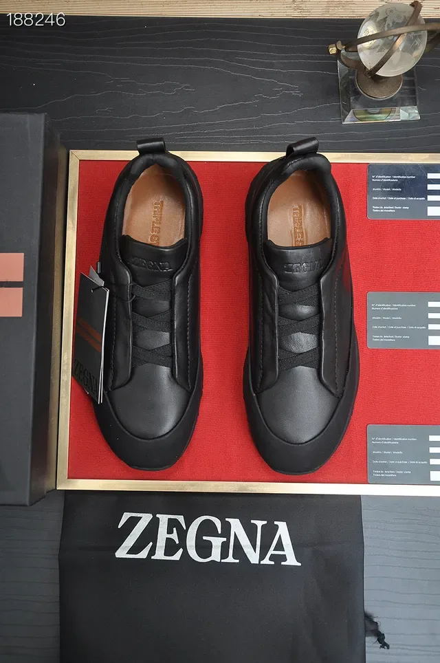 Zegna Black Slip-On Construction Elasticated Side Panels Lifestyle Sneakers 5