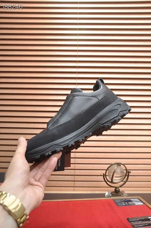 Zegna Black Slip-On Construction Elasticated Side Panels Lifestyle Sneakers 7