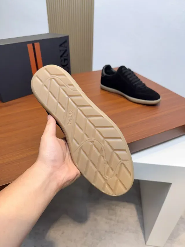 Zegna Black Suede Low-Top Lifestyle Sneakers 2