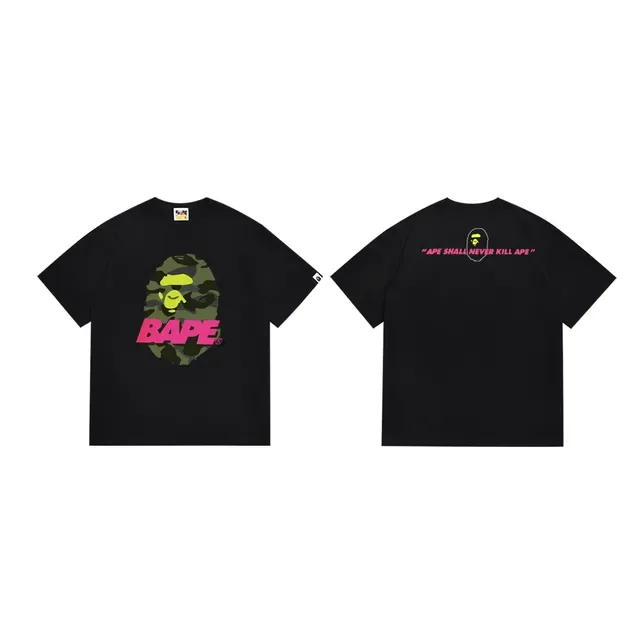 Camiseta gráfica A Bathing Ape ABC Camo con cabeza de mono 3