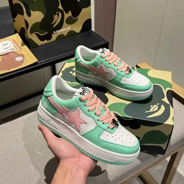 A Bathing Ape BAPE STA Chaussures lifestyle vert menthe étoile rose 5