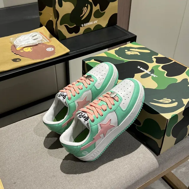 A Bathing Ape BAPE STA Chaussures lifestyle vert menthe étoile rose 6
