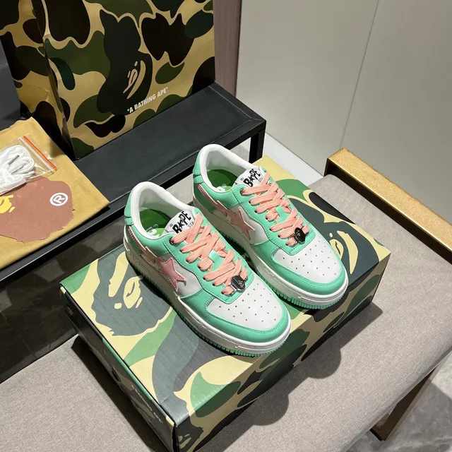 A Bathing Ape BAPE STA Chaussures lifestyle vert menthe étoile rose 8