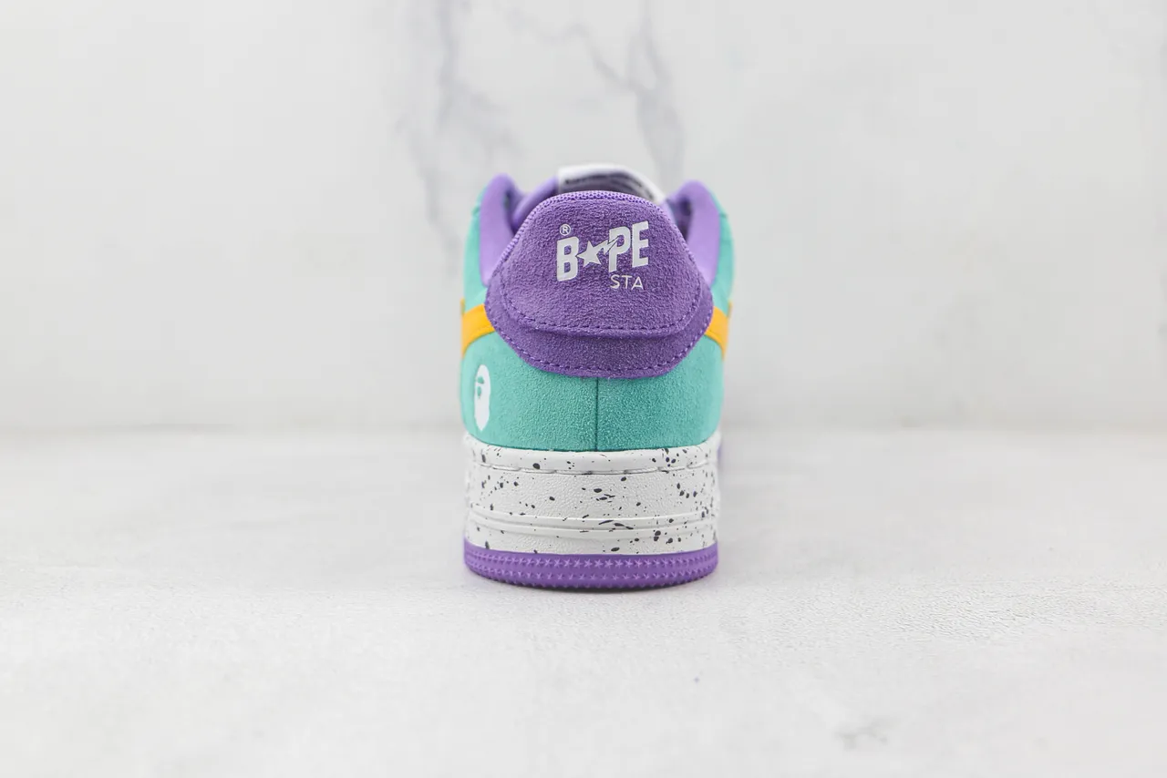 A Bathing Ape BAPE STA turquoise violet marron jaune étoile sneakers lifestyle 9