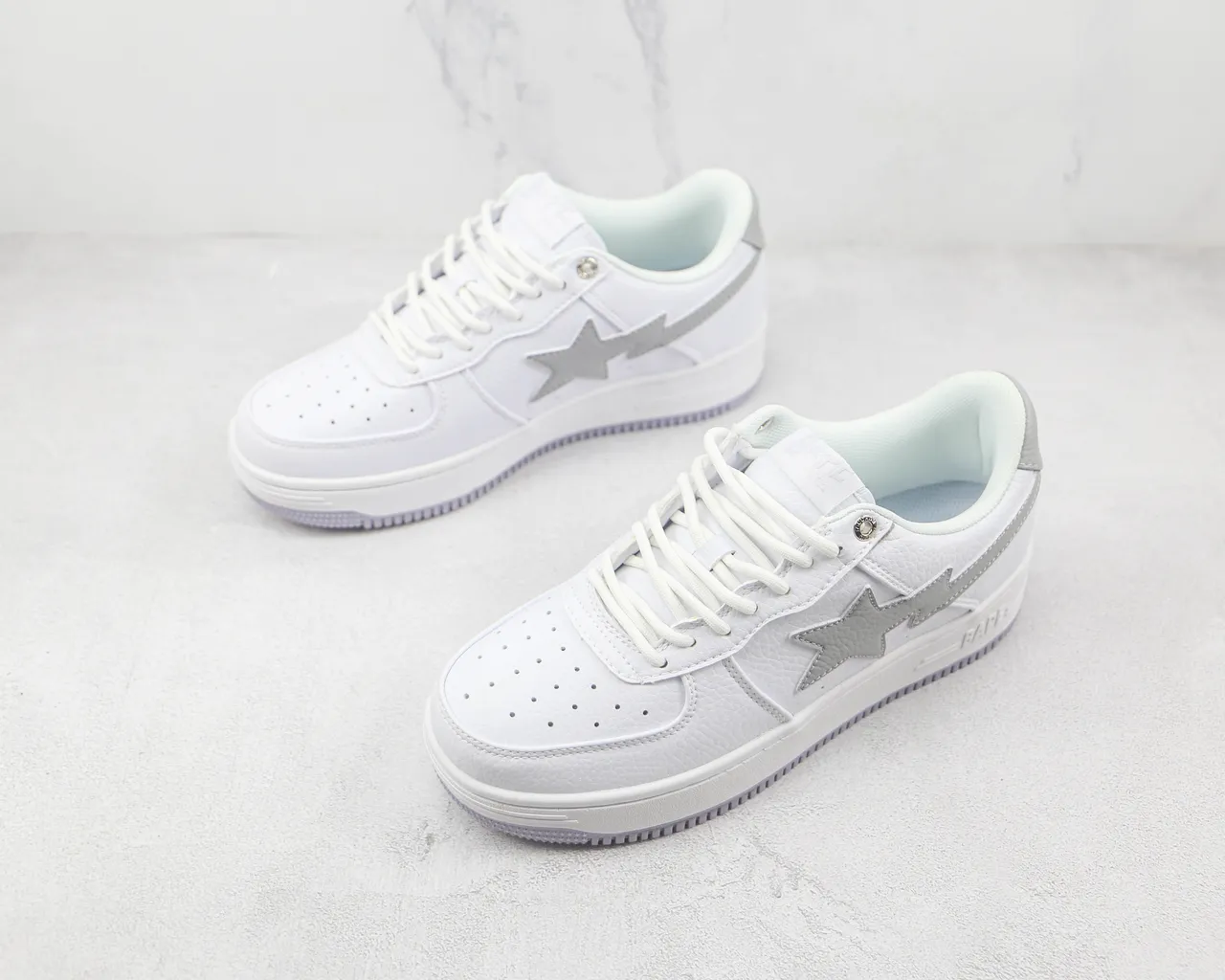 A Bathing Ape BAPE STA أحذية أسلوب حياة بيضاء و رمادية 4