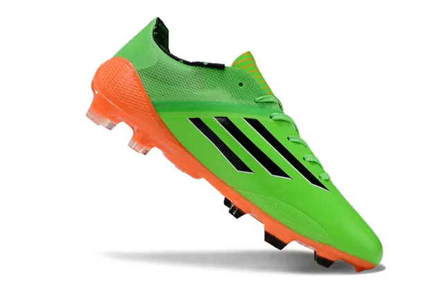 Adidas adizero أخضر برتقالي منخفض القطع خفيف الوزن أرض صلبة أحذية كرة القدم 2