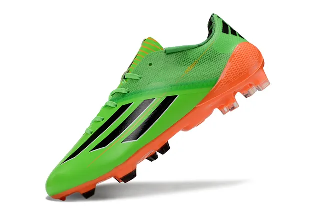 Adidas adizero أخضر برتقالي منخفض القطع خفيف الوزن أرض صلبة أحذية كرة القدم 3