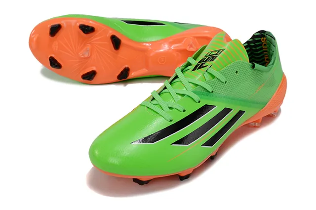 Adidas adizero أخضر برتقالي منخفض القطع خفيف الوزن أرض صلبة أحذية كرة القدم 4