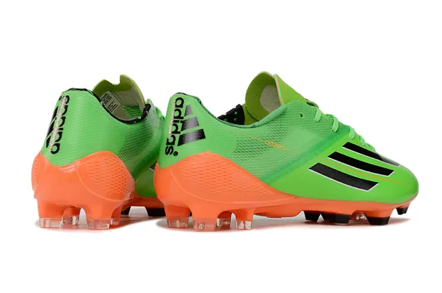 Adidas adizero أخضر برتقالي منخفض القطع خفيف الوزن أرض صلبة أحذية كرة القدم 5