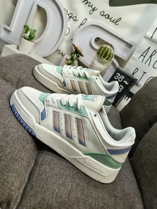 Adidas Beige Green Low-Top Layered Mesh-Synthetic Upper Lifestyle Sneakers 7