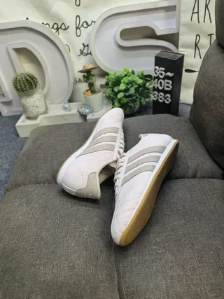 Adidas Beige Low-Top Leather Upper Lifestyle Sneakers 6
