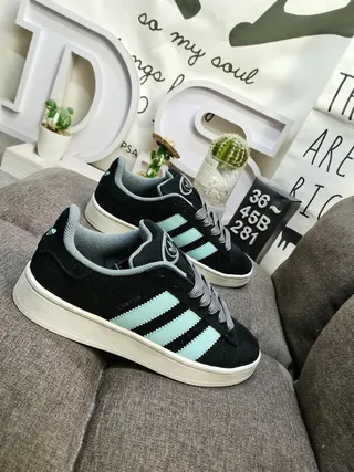 Adidas Black Blue Suede Upper Three-Stripe Side Panel Lifestyle Sneakers 9