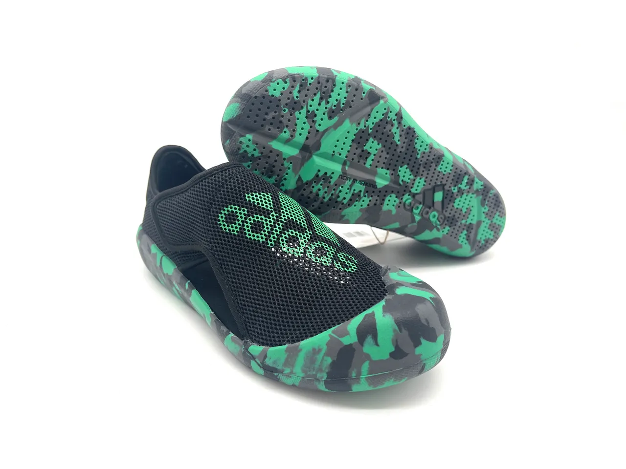 Adidas Black Green Mesh Upper Camouflage Sole Casual Sandals 12